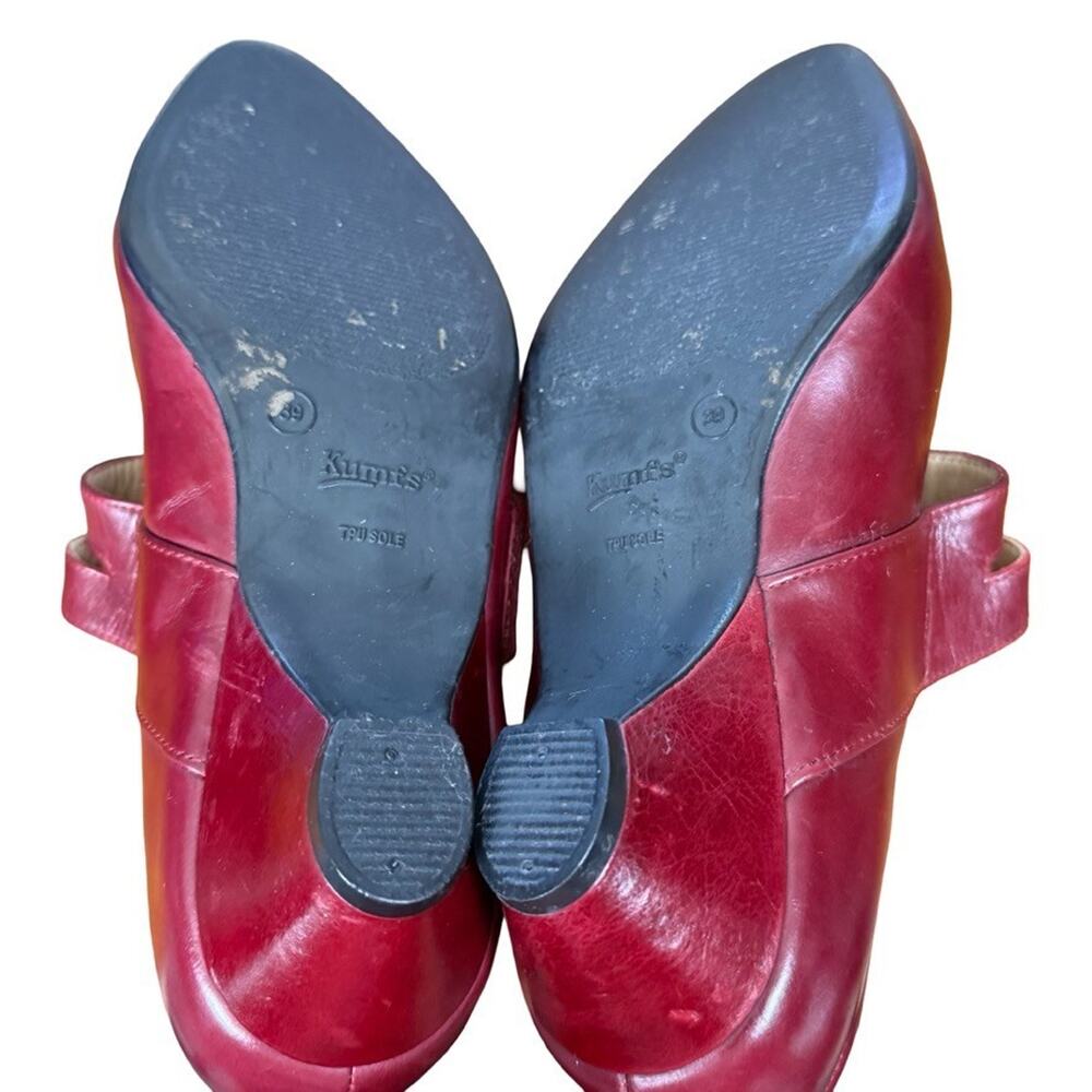 Ziera Kumfs Veil Burgundy Kitten Heels Mary Jane Leather Shoes Comfort 39/ 8.5 W - Picture 14 of 16